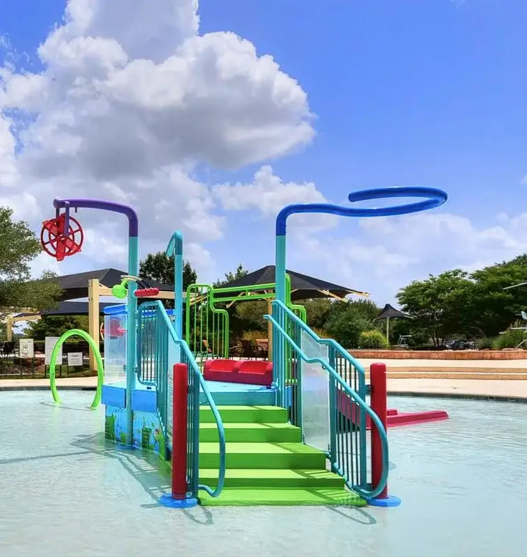 a playground in a commercial pool
