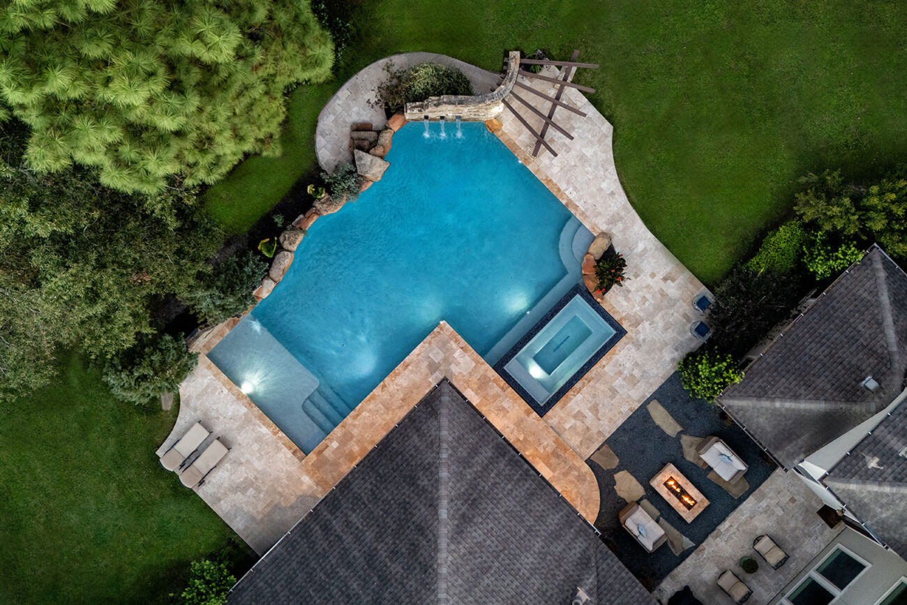 Enchanted Haven – custom Hybrid pool in Spring, TX by Sunset Pools