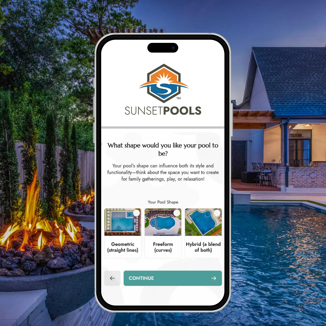 Sunset Pools Pool Calculator on Mobile Phone