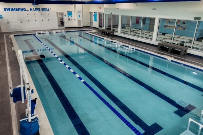 Commercial pool design with lane lines at SafeSplash Cypress TX